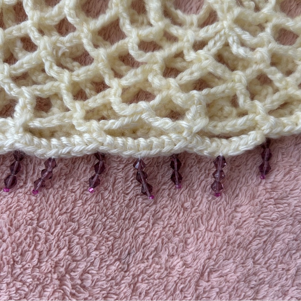 Handmade Cream Crochet Cap - Picture 2 of 2